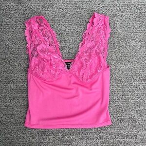 Pink lacy tank top